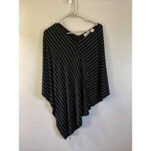 Chicos’ Black and White Striped Poncho
